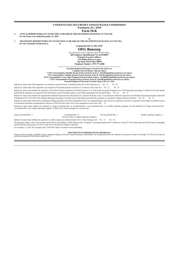 Thumbnail OFG Bancorp
 10-K Annual Report 2015