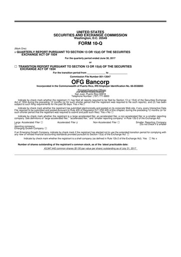 Thumbnail OFG Bancorp
 10-Q Quarterly Report FY2017 