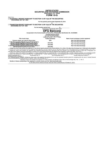 Thumbnail OFG Bancorp
 10-Q Quarterly Report FY2019 