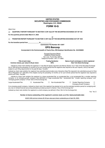 Thumbnail OFG Bancorp
 10-Q Quarterly Report FY2022 