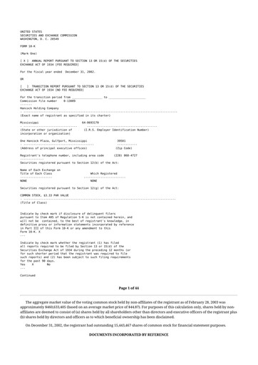 Thumbnail Hancock Whitney 10-K Annual Report 