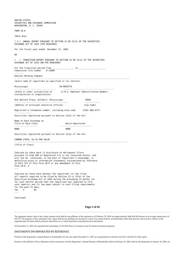 Thumbnail Hancock Whitney 10-K Annual Report 