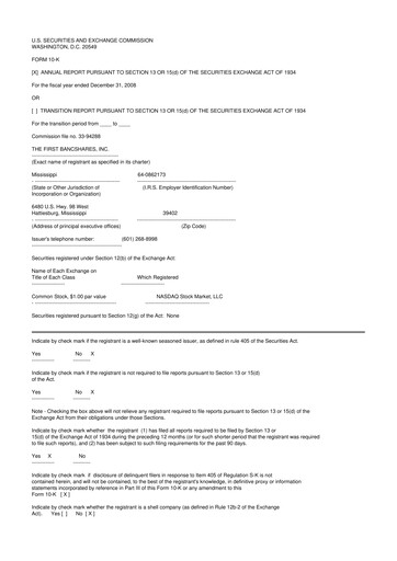 Thumbnail The First Bancshares 10-K Annual Report 