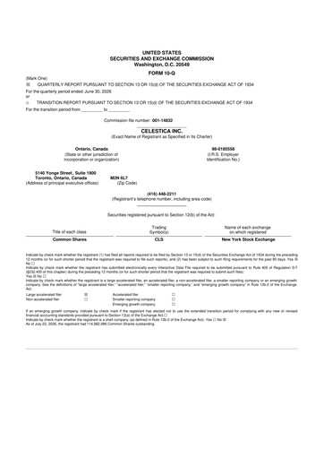 Thumbnail Celestica 10-Q Quarterly Report FY2026 