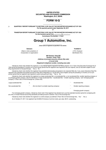 Thumbnail Group 1 Automotive 10-Q Quarterly Report FY2017 