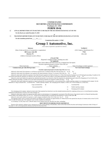 Thumbnail Group 1 Automotive 10-K Annual Report 2021