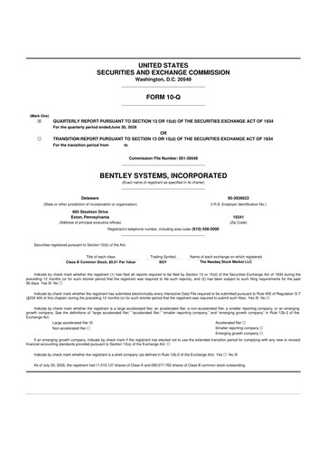 Thumbnail Bentley Systems
 10-Q Quarterly Report FY2026 