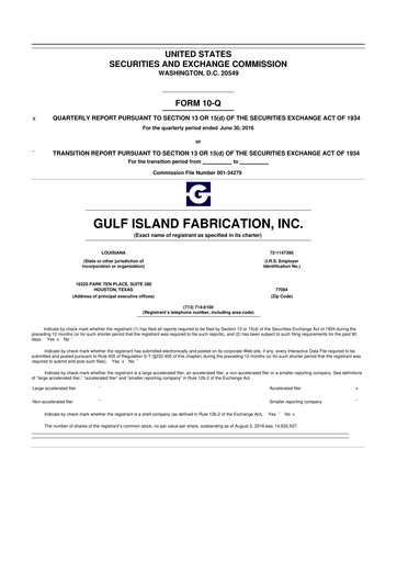 Thumbnail Gulf Island Fabrication
 10-Q Quarterly Report FY2016 