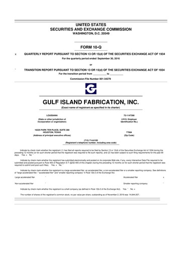 Thumbnail Gulf Island Fabrication
 10-Q Quarterly Report FY2016 