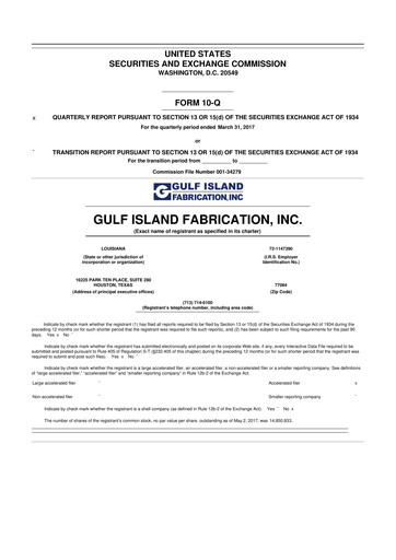 Thumbnail Gulf Island Fabrication
 10-Q Quarterly Report FY2017 