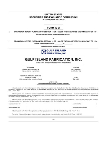 Thumbnail Gulf Island Fabrication
 10-Q Quarterly Report FY2017 