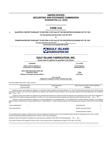 Thumbnail Gulf Island Fabrication
 10-Q Quarterly Report FY2019 