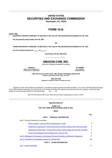 Miniature Amazon 10-Q Rapport trimestriel  