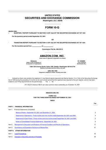 Miniature Amazon 10-Q Rapport trimestriel  