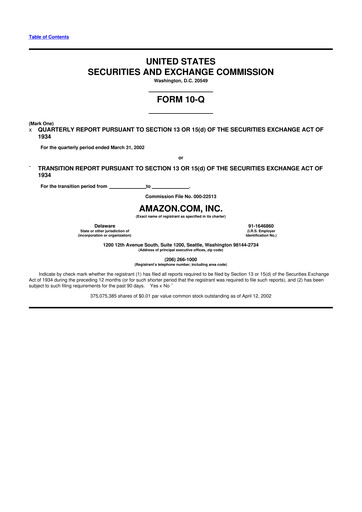 Miniature Amazon 10-Q Rapport trimestriel  