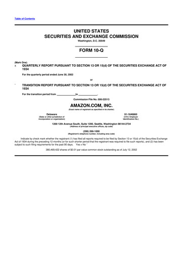 Miniature Amazon 10-Q Rapport trimestriel  