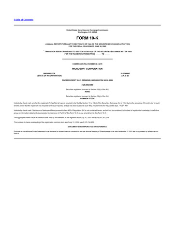 Thumbnail Microsoft 10-K Annual Report 