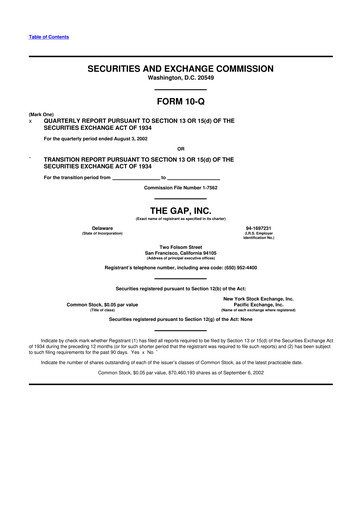 Vorschaubild Gap Inc.
 10-Q Quartalsbericht  