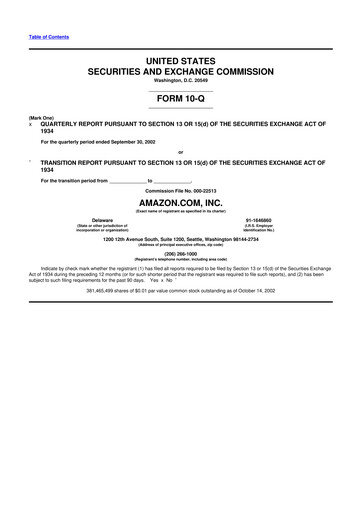 Miniature Amazon 10-Q Rapport trimestriel  