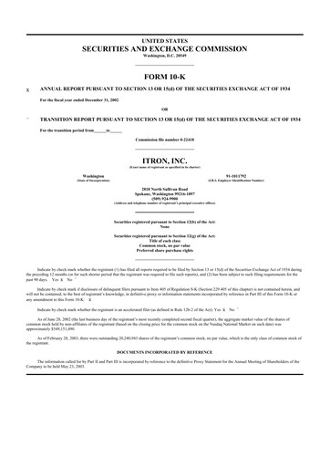 Thumbnail Itron
 10-K Annual Report 