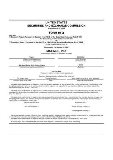 Thumbnail Maximus 10-Q Quarterly Report FY2020 