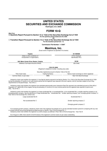 Thumbnail Maximus 10-Q Quarterly Report FY2020 