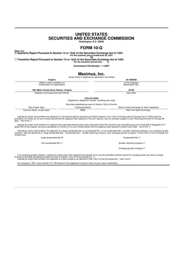 Thumbnail Maximus 10-Q Quarterly Report FY2021 
