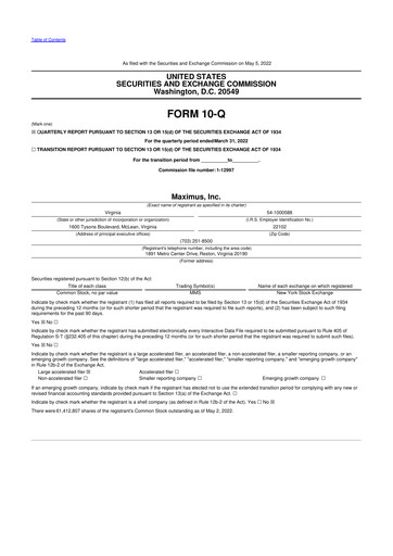 Thumbnail Maximus 10-Q Quarterly Report FY2022 