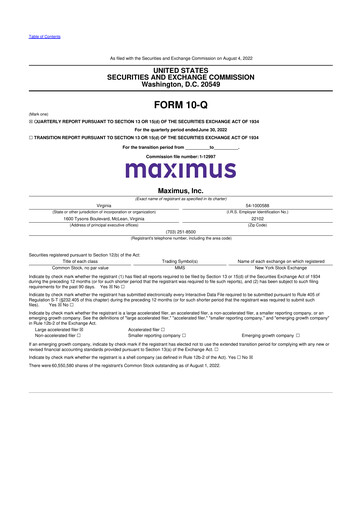 Thumbnail Maximus 10-Q Quarterly Report FY2022 