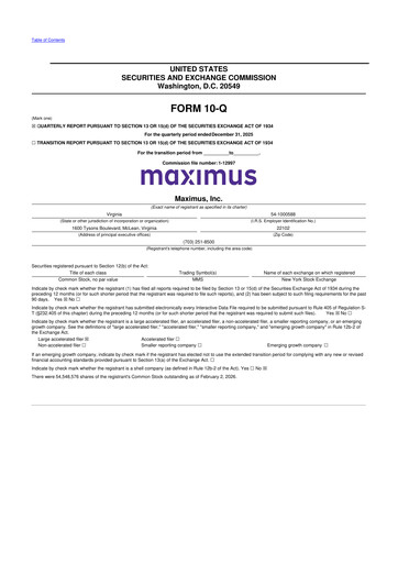 Thumbnail Maximus 10-Q Quarterly Report FY2026 