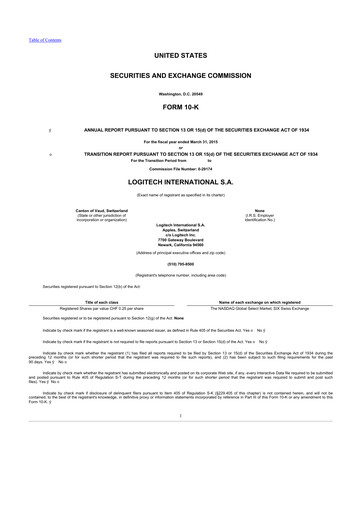 Thumbnail Logitech 10-K Annual Report 2015