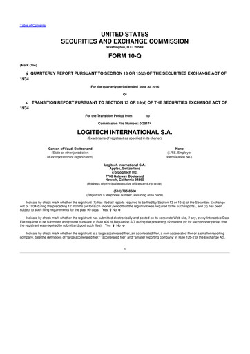 Miniature Logitech 10-Q Rapport trimestriel 2017 