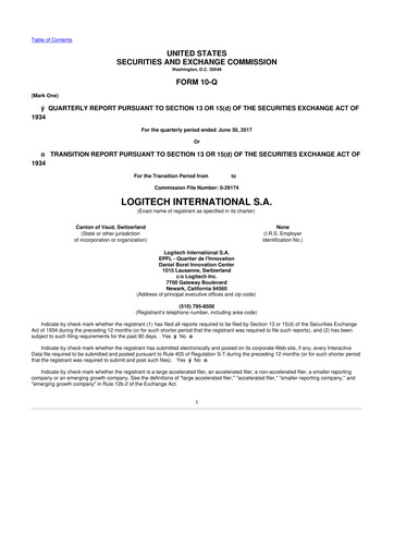 Miniature Logitech 10-Q Rapport trimestriel 2018 