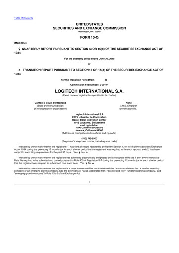 Miniature Logitech 10-Q Rapport trimestriel 2019 