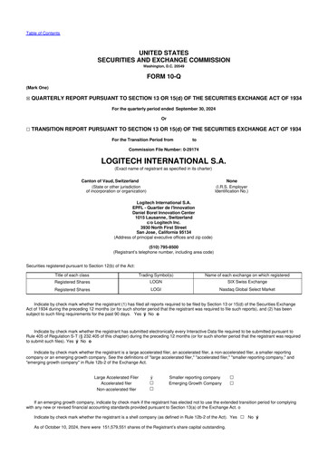 Miniature Logitech 10-Q Rapport trimestriel 2025 