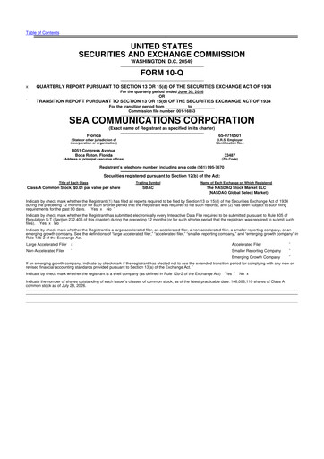 Thumbnail SBA Communications 10-Q Quarterly Report FY2026 