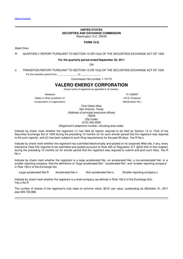 Vorschaubild Valero Energy 10-Q Quartalsbericht 2011 