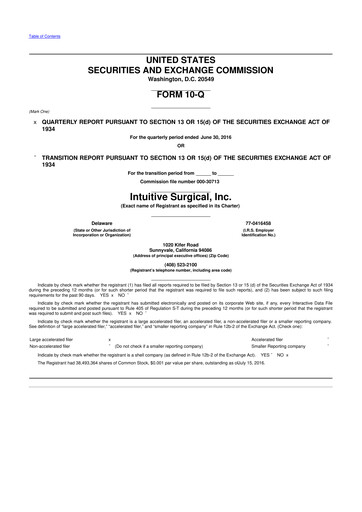 Thumbnail Intuitive Surgical 10-Q Quarterly Report FY2016 