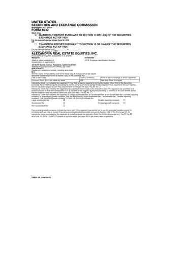 Thumbnail Alexandria Real Estate Equities
 10-Q Quarterly Report FY2026 
