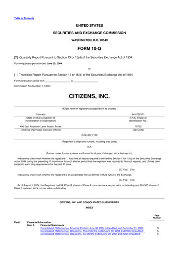 Thumbnail Citizens Inc 10-Q Quarterly Report FY 