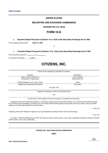 Thumbnail Citizens Inc 10-Q Quarterly Report FY 