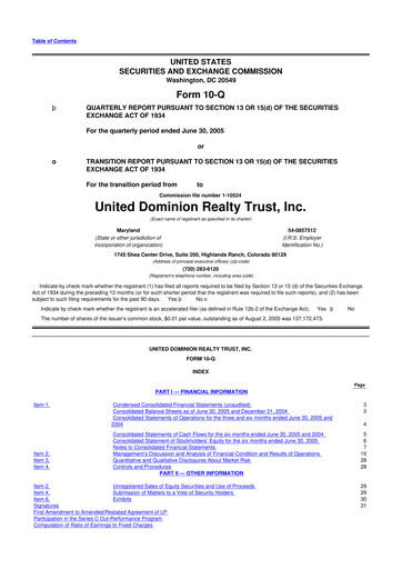 Thumbnail UDR Apartments 10-Q Quarterly Report FY 