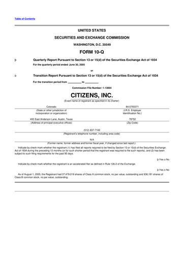 Thumbnail Citizens Inc 10-Q Quarterly Report FY 