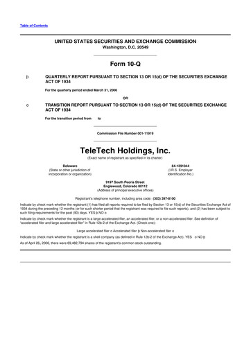 Thumbnail TTEC 10-Q Quarterly Report FY 