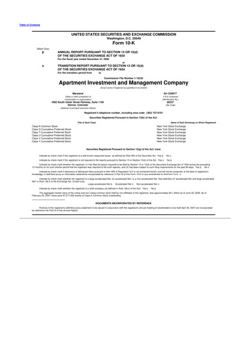 Thumbnail Aimco 10-K Annual Report 