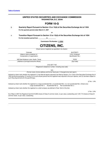 Thumbnail Citizens Inc 10-Q Quarterly Report FY 