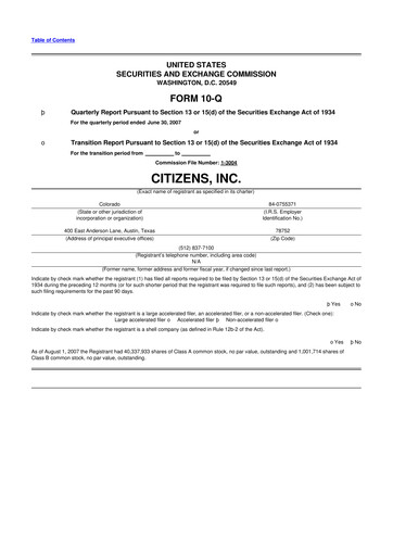 Thumbnail Citizens Inc 10-Q Quarterly Report FY 