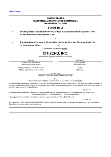 Thumbnail Citizens Inc 10-Q Quarterly Report FY 