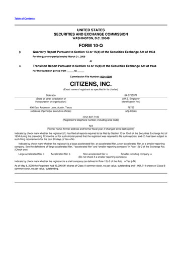 Thumbnail Citizens Inc 10-Q Quarterly Report FY 