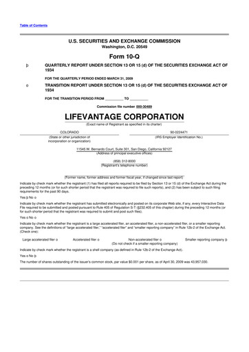 Thumbnail Lifevantage 10-Q Quarterly Report FY 